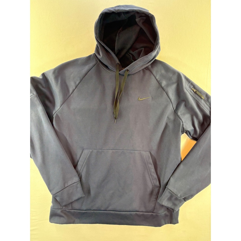 Nike Therma-FIT Mens Hoodie Navy Blue Pullover Sweatshirt Large RN 56323